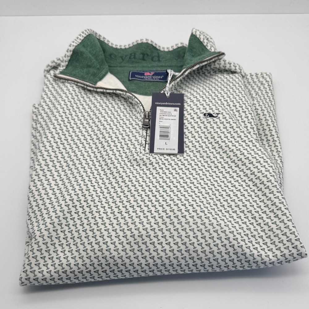 NWT Vineyard Vines Salt Water 1/4 zip Sweater - Size L